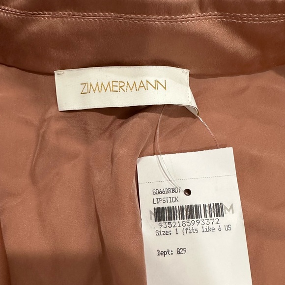 Zimmermann Silk Wrap Midi Dress in Lipstick - Picture 8 of 10